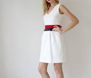 Camilyn Beth Marianne Dress Red White & Navy Blue Size 10